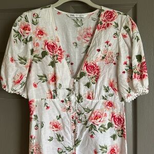 floral linen dress